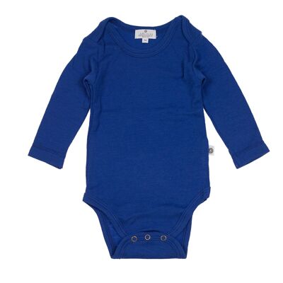 Long-sleeved woolen bodysuit – Merino wool – True Blue