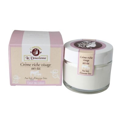 Rich face cream - anti-aging - Organic donkey milk