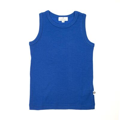 Chemise enfant en laine - Laine mérinos - Bleu vrai