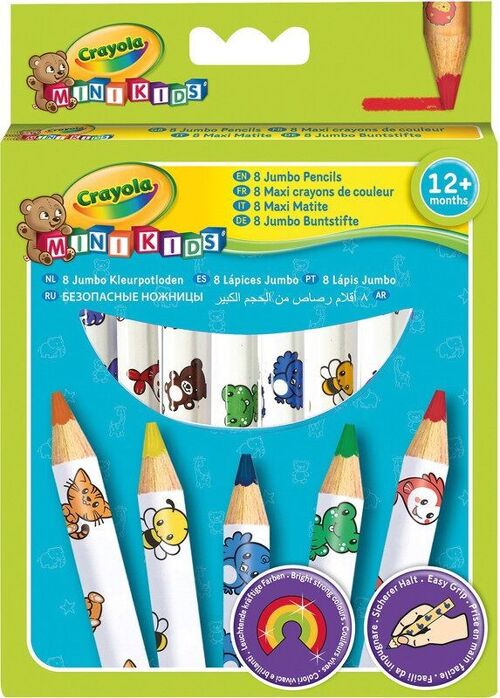 8 Maxi Crayons de Couleurs