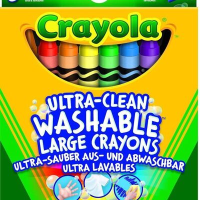 8 Large Washable Wax Crayons