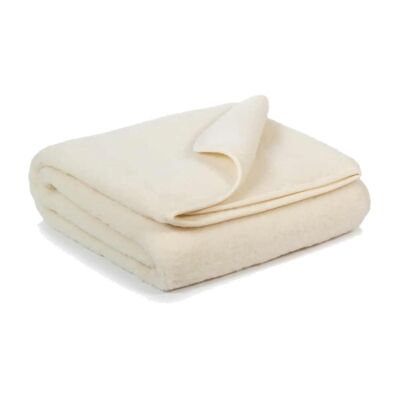 Woolen crib blanket - 75x100cm - single layer - Merino wool - Natural