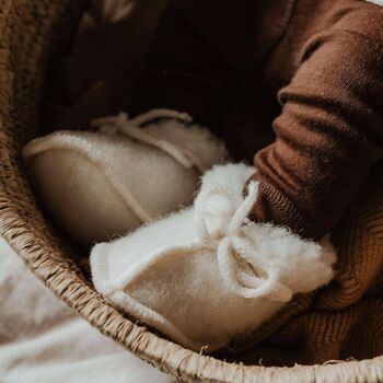 Chaussons en laine bébé/nouveau-né - Naturel 1