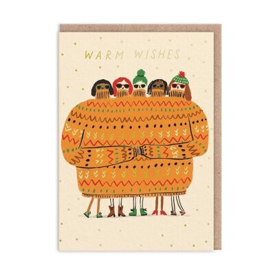 Cartolina di Natale con maglione di auguri calorosi (9713)