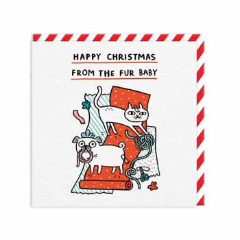 Joyeux Noël de la carte de Noël de bébé en fourrure (9718) 1