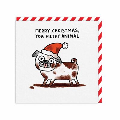 Buon Natale, sporco animale, cartolina di Natale (9722)