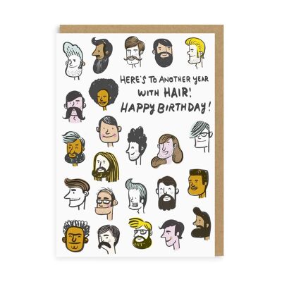 Biglietto d'auguri per un altro anno con i capelli (1223)