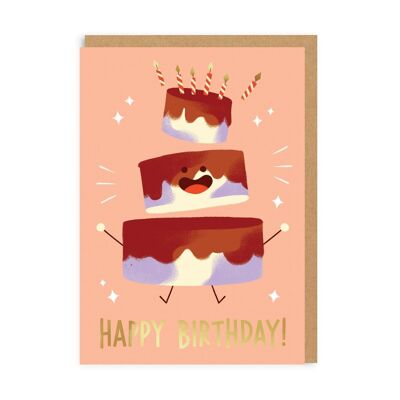 Tarjeta de felicitación de pastel de feliz cumpleaños (2519)