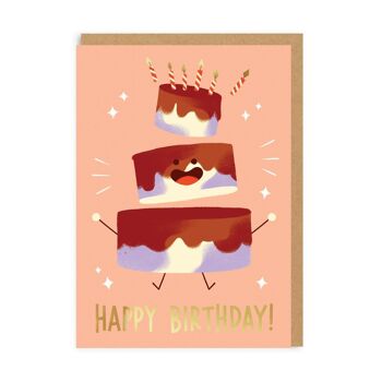 Carte de voeux de gâteau de joyeux anniversaire (2519) 2