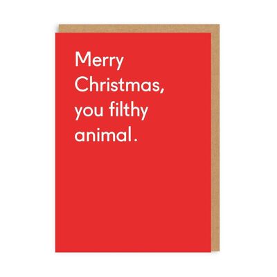 Buon Natale, sporco animale, cartolina di Natale