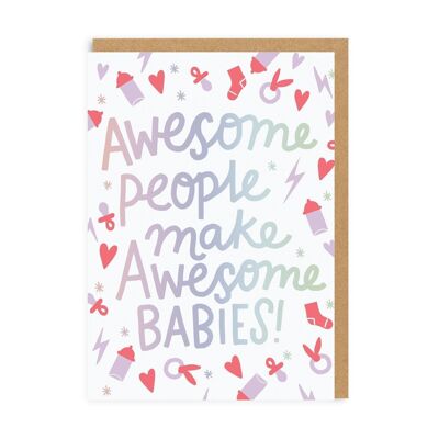 Tarjeta de bebé nuevo de Awesome People (4874)