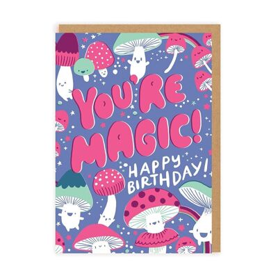 Tarjeta de felicitación de cumpleaños con setas mágicas (7376)