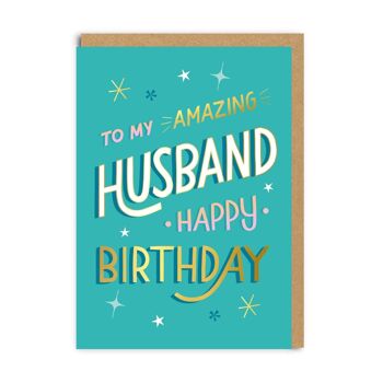 À mon incroyable mari – Carte de vœux d'anniversaire (7194) 2
