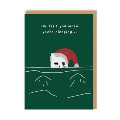 Weihnachtskarte „Er sieht dich, wenn du schläfst“ (7828)