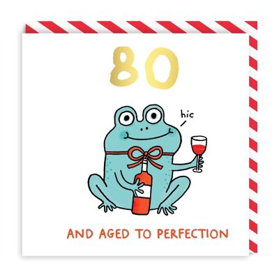 Tarjeta de cumpleaños número 80 envejecida a la perfección (8630)