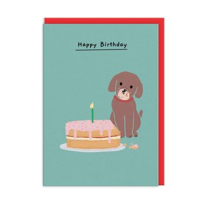 Biglietto di buon compleanno per torta Pat il cane (8821)