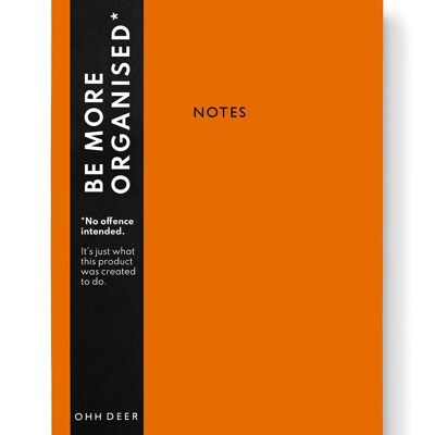 Carnet de notes en lin orange brûlé (9183)