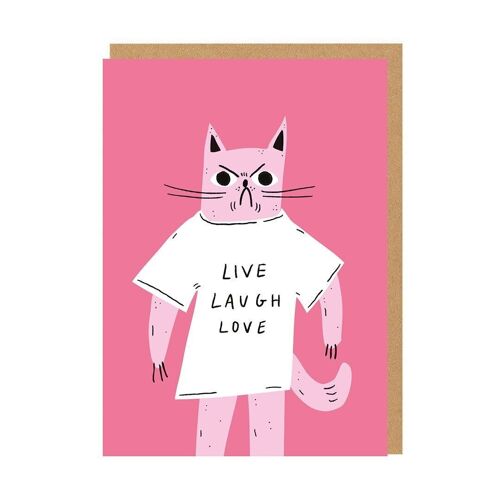Live Laugh Love Cat Greeting Card (9465)