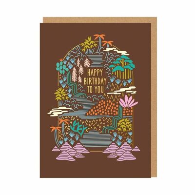 Tarjeta de feliz cumpleaños tropical (9444)