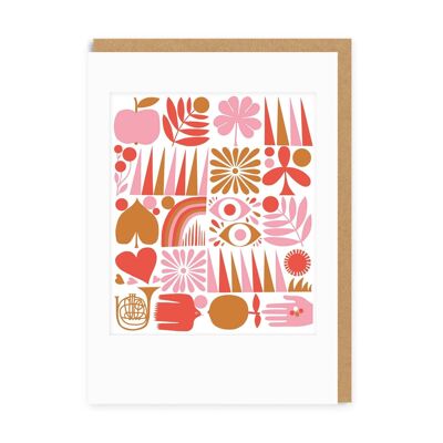 Abstract Grid Greeting Card (7891)