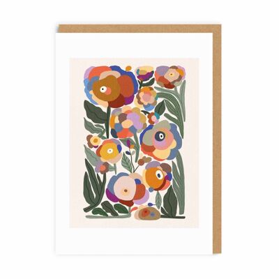 Tarjeta de felicitación floral abstracta (7884)