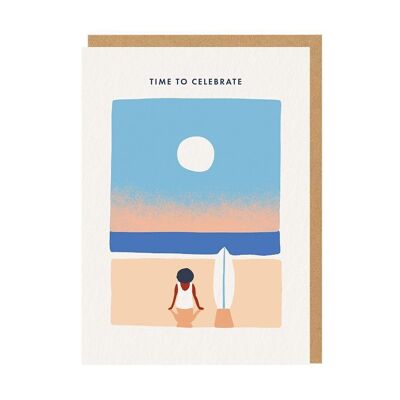È ora di festeggiare la cartolina d'auguri del surfista (9427)