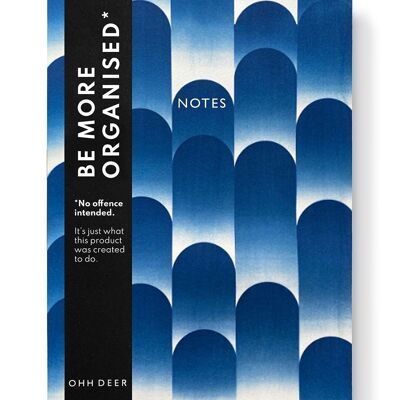 Abstract Blue Linen Notebook (9185)