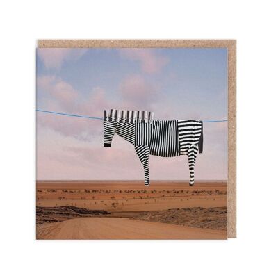 Wäscheleine-Zebra-Grußkarte (10455)