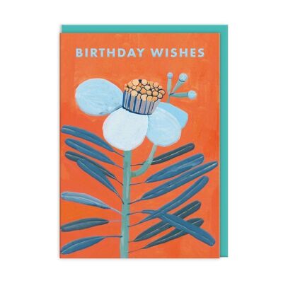 Tarjeta de cumpleaños floral naranja (9511)