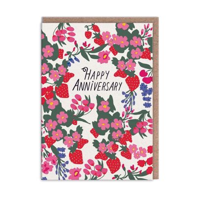 Red Floral Anniversary Card (9833)