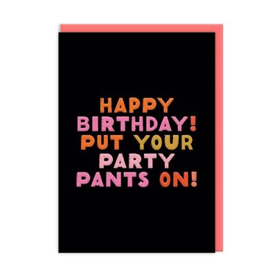 Tarjeta de cumpleaños de pantalones de fiesta (9625)