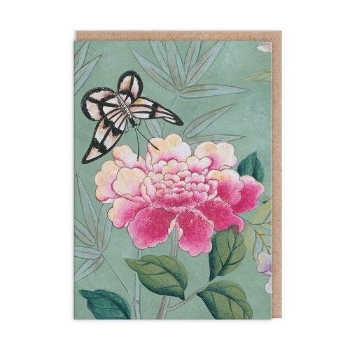Butterfly And Peony Greeting Card (9907)