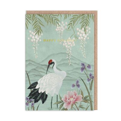Crane And Mountain Birthday Card (9909)