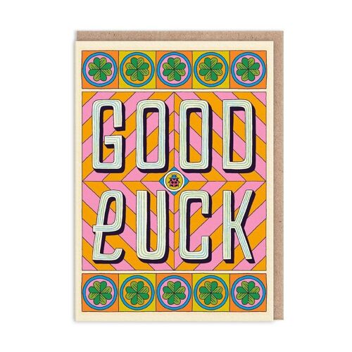 Good Luck Typographic Greeting Card (9829)
