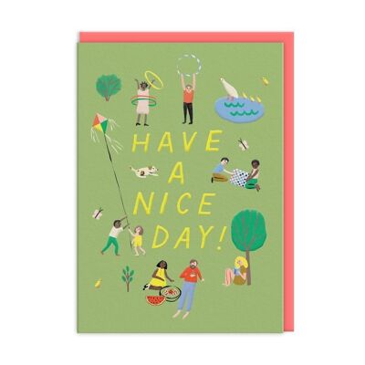 Geburtstagskarte „Have a Nice Day“ im Park (9650)