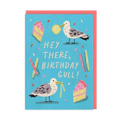 Hola, cumpleaños, tarjeta de cumpleaños de gaviota (9649)