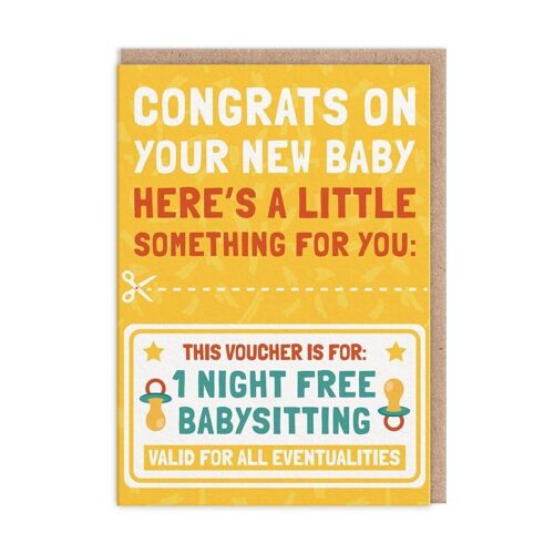 Babysitting Voucher New Baby Card (9485)