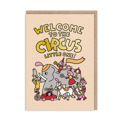 Bienvenue au cirque nouveau bébé carte (9439)