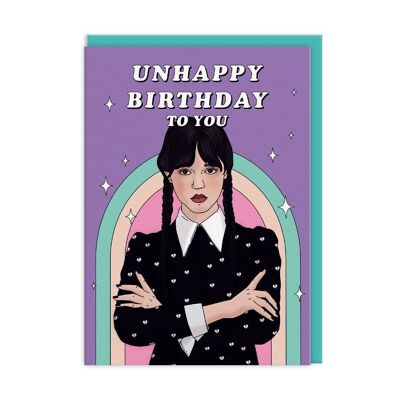 Tarjeta de cumpleaños infeliz del miércoles Addams (9550)