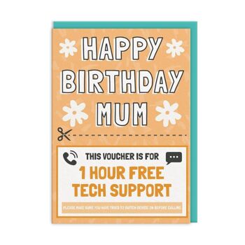 Carte d'anniversaire pour maman, bon d'assistance technique (9488) 2