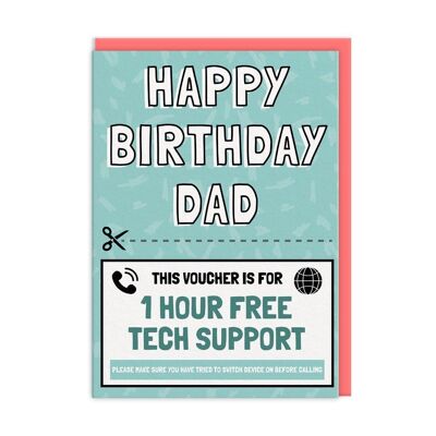 Carte d'anniversaire pour papa avec bon d'assistance technique (9489)