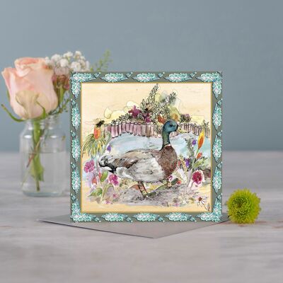 Duck Bouquet Boots Greeting Card