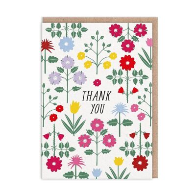 Carte de remerciement à motif floral (9804)