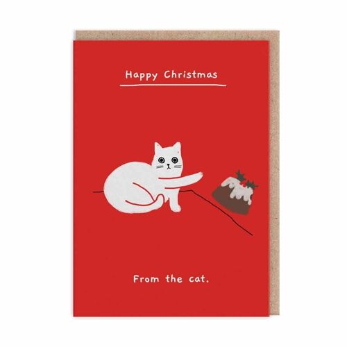Cat Pudding Christmas Card (9677)