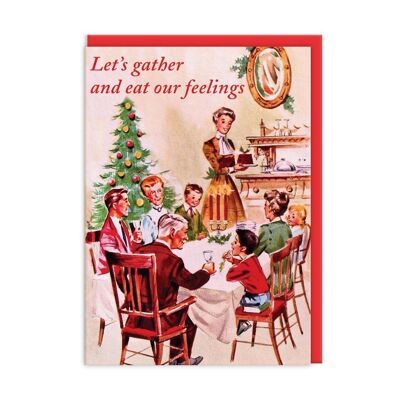 Tarjeta de Navidad Reunámonos y comamos nuestros sentimientos (9673)