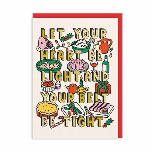 Heart Light Belt Tight Christmas Card (9662)
