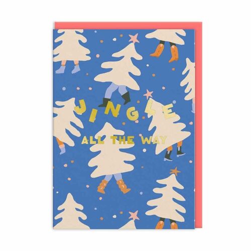 Jingle All The Way Dancing Trees Christmas Card (9705)
