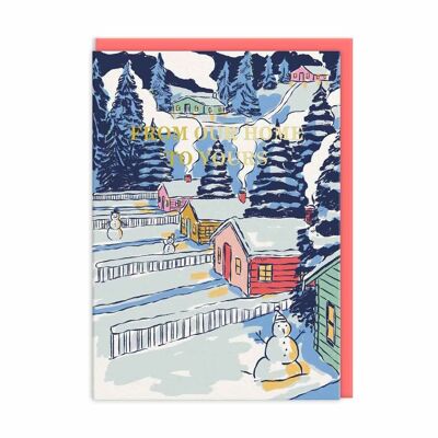 Cartolina di Natale con scena festosa dalla nostra casa alla tua (9675)
