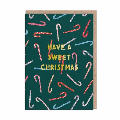 Sweet Christmas Candy Canes Christmas Card (9668)