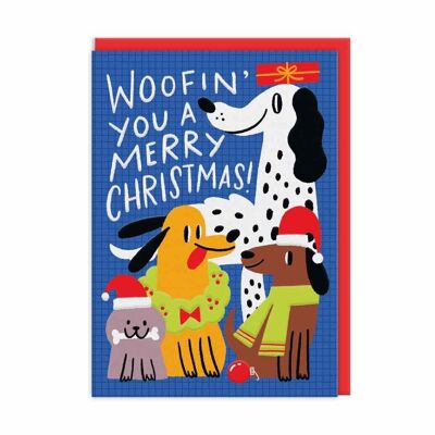 Woofin' You Una tarjeta de feliz Navidad (9716)